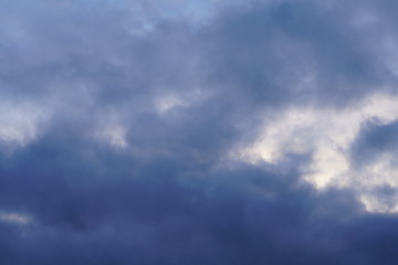 Obraz premium Cloudy evening and morning sky with blue, white deep and grey texture