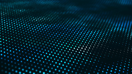 Obraz premium Abstract technology background. Big data digital code. Futuristic dots background. 3d rendering.
