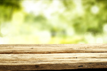 Fototapeta premium desk of free space and spring window background 