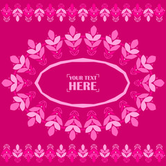 Obraz premium Greeting card with decorative flowers. Space for text. Vector illustration for web design or print.