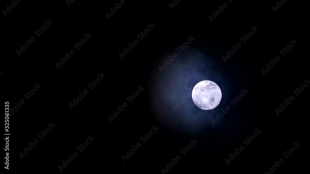 Canvas Prints Full Long Nights Moon on the night sky and cloud passing