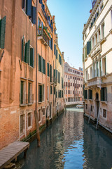 Fototapeta na wymiar Narrow streets canals in Venice Italy