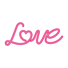 love label in neon light on white background vector illustration design