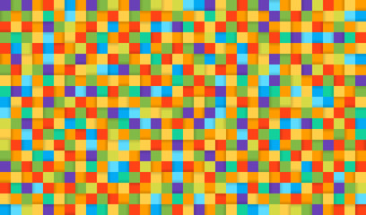Pixel style colorful background with shadows. Colored squares abstract background.
