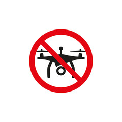 No drone zone sign on white background.