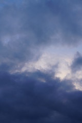 Cloudy evening and morning sky with blue, white deep and grey texture