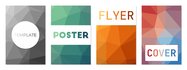 Flyer template, brochure background. Can be used as cover, banner, flyer, poster, business card, brochure. Awesome geometric background collection. Trendy vector illustration.