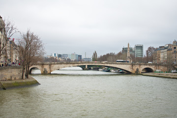 Fototapeta premium Landscape along the Seine River in Paris France