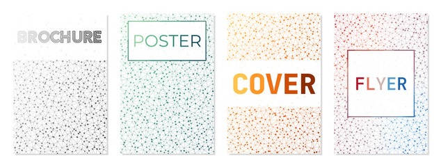 Set of geometric covers. Can be used as cover, banner, flyer, poster, business card, brochure. Appealing geometric background collection. Awesome vector illustration.
