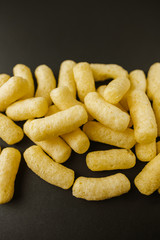 Background with milk corn sticks.