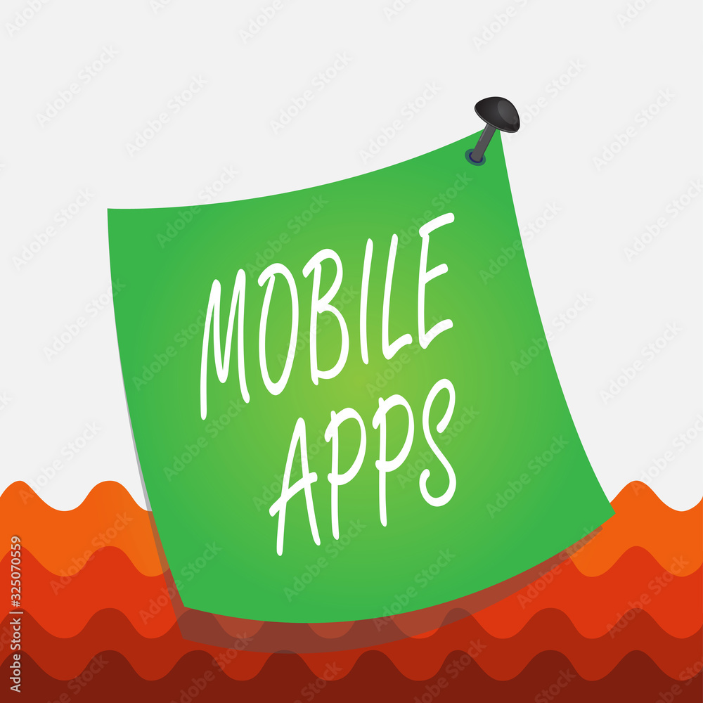 Poster conceptual hand writing showing mobile apps. concept meaning application software designed to run on