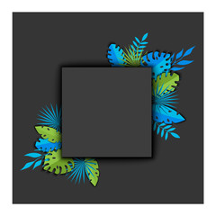 Background with tropical leaves