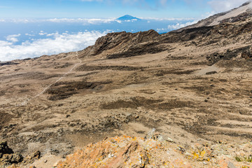 View from the Lemosho trail, the most scenic trail on mount Kilimanjaro, Tanzania