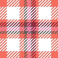 Fototapeta premium Tartan seamless plaid pattern illustration in red, orange, green, pink and white combination for textile design