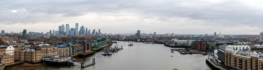 Fototapeta na wymiar London skyline from the Tower Bridge, England, UK