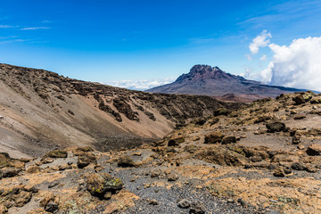 View from the Lemosho trail, the most scenic trail on mount Kilimanjaro, Tanzania