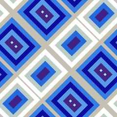 Modern bright geometric seamless pattern. Imposing blue colored infinite backdrop
