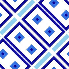 Modern bright geometric seamless pattern. Imposing blue colored infinite backdrop