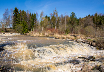 Patakoski rapids in spring, Paimionjoki river, Koski Tl, Finland