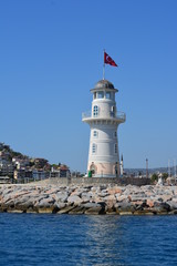 Fototapeta na wymiar lighthouse on coast of turkey