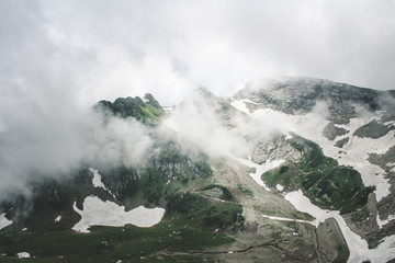 Snow-capped peaks of the North Caucasus Range