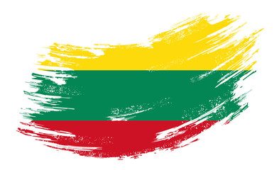 Lithuanian flag grunge brush background. Vector illustration.
