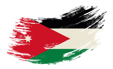 Jordanian flag grunge brush background. Vector illustration.