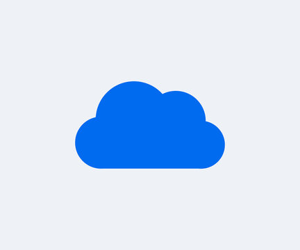 flat icon of cloud. vector. smooth clean lines of cloud blue shape.