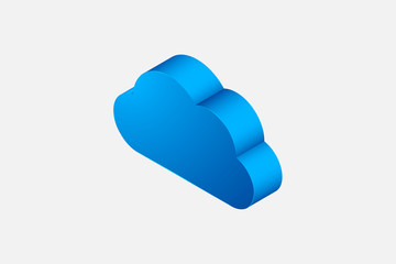 Cloud icon in isometric style, vector. cloud icon