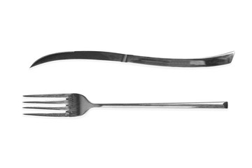 fork and knife for food isolated on white background
