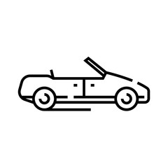 Obraz premium Cabriolet line icon, concept sign, outline vector illustration, linear symbol.