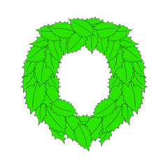 wreath of green leaves