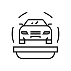 Car insurance line icon, concept sign, outline vector illustration, linear symbol.