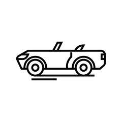 Cabriolet line icon, concept sign, outline vector illustration, linear symbol.