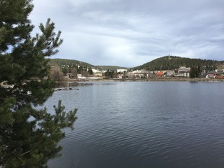Blick auf die Gemeinde Schluchsee am Schluchsee im Hochschwarzwald