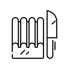 Bread knife line icon, concept sign, outline vector illustration, linear symbol.