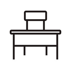 School desk icon in trendy flat style design. Vector graphic illustration. Suitable for website design, logo, app, and ui. EPS 10.