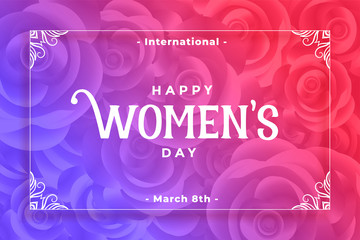 happy womens day flower style vibrant background
