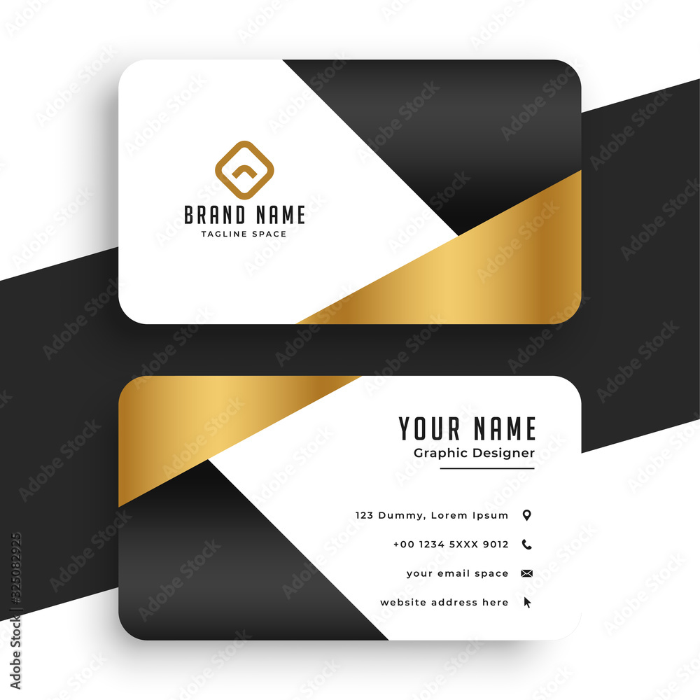 Wall mural minimal premium golden business card template design