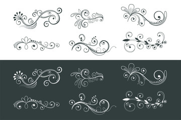 ornamental floral decoration swirl pattern collection design