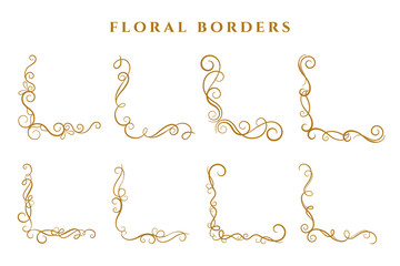 floral corner borders frame collection ornamental design