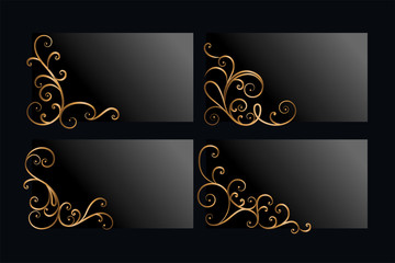ornamental golden floral corners set with text space