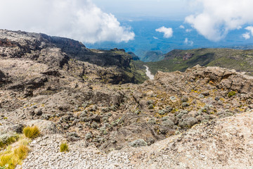 View from the Lemosho trail, the most scenic trail on mount Kilimanjaro, Tanzania