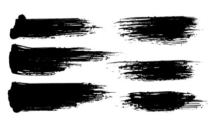 Fototapeta premium six abstract grunge brush stroke banners set