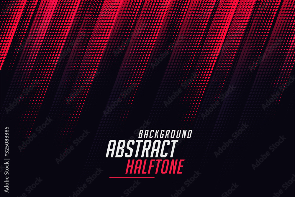 Wall mural diagonal abstract halftone lines in red and black color