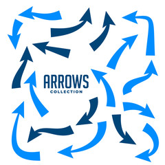 hand drawn arrows collction in blue color