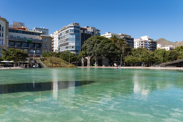 Fontaine on Plaza de Espana (Spain square). Santa Cruz de Tenerife