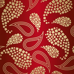 traditional paisley floral pattern , textile , Rajasthan, India	