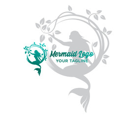 logo mermaid nature beauty