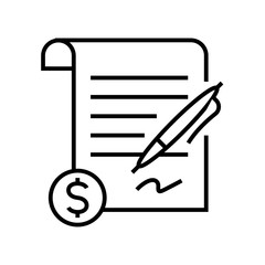 Business text line icon, concept sign, outline vector illustration, linear symbol.